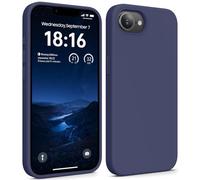 JIDJJO Compatible with iPhone 16e/iPhone 17e Case 6.1", Lightweight Soft Touch Grip, Slim Protective Shockproof Liquid Silicone Phone Cover with Anti-Scratch Microfiber Lining,Midnight Blue