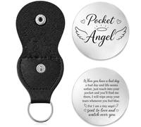 Jidkhfk Pocket Hug Keyring guardian gifts Coin Little Pocket Hug Token gift | Double-Sided Encouragement Keychains with Leather Inspirational Gift for Friends Cancer Survivor