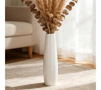 JIDOFUE White Ceramic Vase 17.7 Inches/45 cm Tall Floor Vase Floor Flower Vase Holder Decorative Large Vases for Table Centrepieces Shelf Home Decor Living Room Dried Flowers Simple Vase