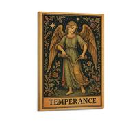 JIDUHON Angel with Utensil And Patterned Wings in Retro Style Poster Modern Wall Art Canvas Aesthetic Decoration Painting 16x24inch(40x60cm) Frame-style