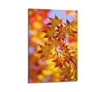 JIDUHON Autumn Poster Colorful Maple Twig.jpg Poster Modern Wall Art Canvas Aesthetic Decoration Painting 16x24inch(40x60cm) Frame-style