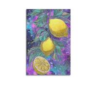JIDUHON Colorful Line - Drawn Lemon in Starry Sky Poster Modern Wall Art Canvas Aesthetic Decoration Painting 20x30inch(50x75cm) Unframe-style