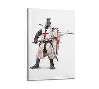 JIDUHON Crusader Knight with Sword And Shield, Struck by Arrows Poster Modern Wall Art Canvas Aesthetic Decoration Painting 08x12inch(20x30cm) Frame-style