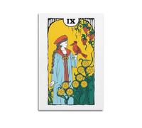 JIDUHON Figure with Bird And Pentacles in Flat Coloring Poster Modern Wall Art Canvas Aesthetic Decoration Painting 12x18inch(30x45cm) Unframe-style