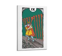 JIDUHON Figure with Multiple Red Staves And Thorns in Simple Color Blocks Poster Modern Wall Art Canvas Aesthetic Decoration Painting 12x18inch(30x45cm) Frame-style