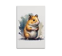 JIDUHON Hamster Holding Paws, Ink Blending Builds Agile Picture Poster Modern Wall Art Canvas Aesthetic Decoration Painting 20x30inch(50x75cm) Unframe-style
