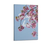 JIDUHON Landscape Poster Spring Is Here Cherry Blossom.jpg Poster Modern Wall Art Canvas Aesthetic Decoration Painting 08x12inch(20x30cm) Frame-style