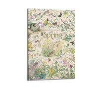 JIDUHON Landscape Poster Spring Nature Encyclopedia.jpg Poster Modern Wall Art Canvas Aesthetic Decoration Painting 12x18inch(30x45cm) Frame-style