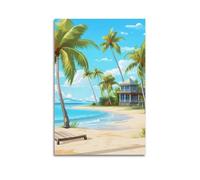 JIDUHON Landscape Poster Summer Island Villa.jpg Poster Modern Wall Art Canvas Aesthetic Decoration Painting 16x24inch(40x60cm) Unframe-style