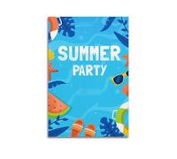 JIDUHON Landscape Poster Summer Party Elements.jpg Poster Modern Wall Art Canvas Aesthetic Decoration Painting 20x30inch(50x75cm) Unframe-style