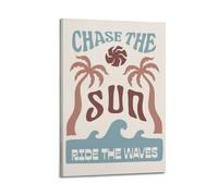 JIDUHON Landscape Poster Summer Sun Chase.jpg Poster Modern Wall Art Canvas Aesthetic Decoration Painting 12x18inch(30x45cm) Frame-style