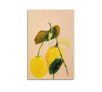 JIDUHON Light - Color Line - Drawn Lemon Branch on Pink Poster Modern Wall Art Canvas Aesthetic Decoration Painting 20x30inch(50x75cm) Unframe-style
