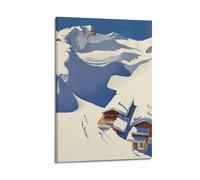 JIDUHON Season Posters Aerial View of Ski Resort.jpg Poster Modern Wall Art Canvas Aesthetic Decoration Painting 16x24inch(40x60cm) Frame-style