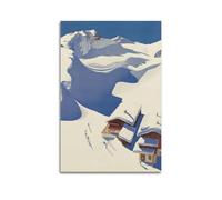 JIDUHON Season Posters Aerial View of Ski Resort.jpg Poster Modern Wall Art Canvas Aesthetic Decoration Painting 12x18inch(30x45cm) Unframe-style