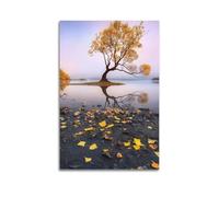 JIDUHON Season Posters Autumn Tree by The Lake.jpg Poster Modern Wall Art Canvas Aesthetic Decoration Painting 16x24inch(40x60cm) Unframe-style