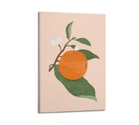 JIDUHON Simple Illustration Tangerine Branch Poster Modern Wall Art Canvas Aesthetic Decoration Painting 20x30inch(50x75cm) Frame-style