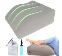 Jidyllic Inflatable Leg Elevating Pillow & Foot Rest - Grey Ergonomic Wedge Pillow for Swelling, Blood Circulation & Back Pain Relief, Portable with Pump & Storage Bag