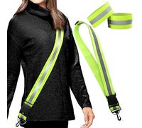 Jidyllic Reflective Sash,Reflective Running Gear High Visibility Reflective Belt Adjustable Reflective Belt Running Vest with 2 Reflective Armbands for Night Walking Cycling Running Accessories