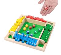 Jidyllic Shut The Box Game 4 Player,4-Sides Flipping Maths Games Wooden Board Game Table Game Classic Shut The Box Educational Dice Game for Family Kids (Colorful)