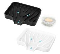 Jidyllic Silicone Soap Dish with Drainage,2 Pcs Silicone Soap Dish Anti-Slip Soap Holder Soap Dish for Shower Bathroom & Kitchen Keep Soap Dry