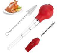 Jidyllic Turkey Baster Set of 4,Turkey Seasoning Pump Baster Tool for Cooking Syringe for Home Baking with Cleaning Brush Barbecue Tool for BBQ Grill Baking Kitchen Cook