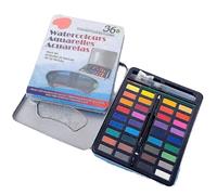Jidyllic Watercolor Paint Set 36 Colors,Watercolour Paints Glitter Watercolor Paint Portable Travel Watercolor Set with Water Tank Brush,Brush,Drawing Pen for Hobbyists and Professional Artists
