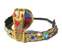 JIE CARALL Egyptian Gold Snake Goddess Headpiece Headband Halloween Snake Jewelry Beaded Egyptian Princess Headwear for Women Halloween Cosplay Costume Carnivals Hair Accessories