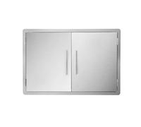 JIE JIN 33" W X 22" H Outdoor Kitchen Doors Double Doors Thickened 304 Brushed Stainless Steel BBQ Access Door BBQ Island Doors Outdoor Kitchen Accessories Door for Outdoor Kitchen BBQ Island