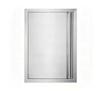 JIE JIN Outdoor Kitchen Door 17" W X 24" H Single Doors BBQ Access Door BBQ Island Door 304 Brushed Stainless Steel Flush Mount Door for Outdoor Kitchen BBQ Island Outdoor Cabinet Doors