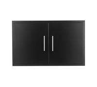 JIE JIN Outdoor Kitchen Doors 30" W X 21" H Double Doors 1.2mm Thickness Stainless Steel BBQ Access Door BBQ Island Doors Outdoor Kitchen Accessories Door for Outdoor Kitchen BBQ Island (Black)