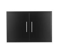 JIE JIN Outdoor Kitchen Doors 31" W X 24" H Double Doors 1.2mm Thickness Stainless Steel BBQ Access Door BBQ Island Doors Outdoor Kitchen Accessories Door for Outdoor Kitchen BBQ Island (Black)