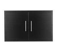 JIE JIN Outdoor Kitchen Doors 35" W X 24" H Double Doors 1.2mm Thickness Stainless Steel BBQ Access Door BBQ Island Doors Outdoor Kitchen Accessories Door for Outdoor Kitchen BBQ Island (Black)