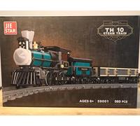 JIE STAR - TH-10 STEAM TRAIN, Blue - Black Engine combination, Age 6 and above, 560 pcs. Love to display in the Office/house. GIFT anyone would appreciate.