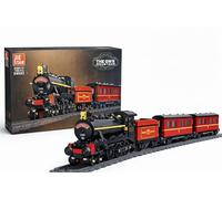 JIE STAR The GWR Steam Train Building Set, Black Engine with Red Coaches, 789 Pieces, Ages 6+, Model 59002 - Great Gift and Display Materials