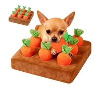 JIEBWCHA 2026 Dog Activity Mat with 9 Pieces Carrot 19.5 x 19.5 x 5 cm Interactive Toy Plush Carrot Sniffing Rug Dog Toy Stimulate Your Dog's Intelligence