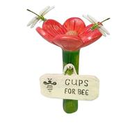 JIEBWCHA 2026 New Flower Shaped Bee Watering Station, 6.5x11cm Bee Watering Station For Garden, Flower Shaped Garden Bees Drinking Cups, Colorful Butterfly Cups Pollinators Feeder For Lawn Pathway