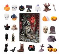 JIEBWCHA Advent Calendar Ghosts, Countdown Halloween Horror 24 Pieces 2025, Seasonal Decorations for Kindergarten Offices Haunted Houses Decorations