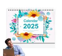 JIEBWCHA Aesthetic Calendar 2025, Aesthetic Desk Calendar - Flower Design Planner, Monthly English Agenda, Desk Calendar 2025 for School, Workplace, Hotel, Home