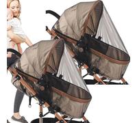 JIEBWCHA Baby Net, 2 x Pram Net, Travel-Friendly, Breathable, Lightweight, Portable Sun Protection for Walks, Baby Travel, Car Trips, Safety, On the Go, Backpacking,
