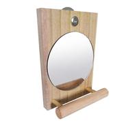 JIEBWCHA Bird Mirror | Parakeet Toys Bird Perch Stand with Mirror | Wooden Chewing Exercise Swing Stand, Cockatiel Cage Accessories for Canary Parrot Macaw African Grey Conure