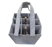 JIEBWCHA Bottle Bag with Compartments 24 x 24 x 28 cm Felt Wine Bag Soft yet Robust Reusable 9 Compartments for Wine, Drinks, Beer, Champagne, lightgrey, see description, See description