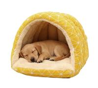 JIEBWCHA Cat Cave - Washable and Warm Cosy House | Semi-Enclosed Dome Design Hidden Bed for Cats - For Puppies and Kittens Play Corner Home Winter Christmas