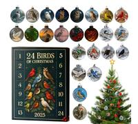 JIEBWCHA Christmas Countdown Calendar | 2D Bird Ornament to Collect, 24 Days Christmas Countdown with Pendant, For Teenagers, Students, Family, Friends, School Bag, Backpack