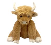 JIEBWCHA Cow 'Plateau Stuffed, Plush,10 Inch Soft Jointed Movable Cow Plush Doll | Brown Cow Plush, Highland Bovine at Goodnight, Animal