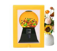 JIEBWCHA Cute Hanging Candy Dispenser 21.1x29.8x2.7cm Acrylic 2-in-1 Gumball Machine with Button Release Vintage Candy Picture Frame Dispenser for Holiday Home Kitchen Dormitory Classroom