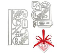 JIEBWCHA Die Heart Metal Cut, I Love Scrapbooking Cutting Dies - Dies of Metal Cutting in 3D Embossing, Valentine's Day Heart Frame, MOO' BOCCHI MAP DEGATIONS