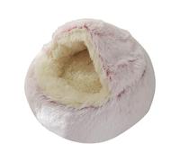 JIEBWCHA Dog Cave Bed, Calming Closed Cave Bed for Small Pets Comfortable Soft Fluffy Cat Bed Warm Removable Cat Bed for Cats, Small Large Dogs