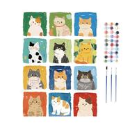 JIEBWCHA Dog Painting by Numbers Animals - Cat Paint by Numbers Set with Brushes - Art Set for Thanksgiving Student Room Birthday Home Bedroom School