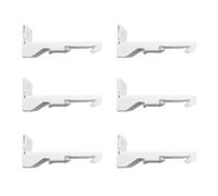 JIEBWCHA Drapery Track Wall Mount - Bendable Drapery Track Wall Mounting Hardware | 6 Piece Set Flexible Support Hardware Holder for Top Inside Outside Kitchen Home Decor