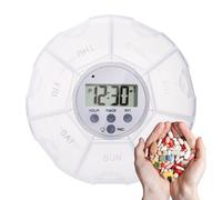 JIEBWCHA Electronic Pill Dispenser - Pill Organizer with Timer and Reminder, Multifunctional with 7 Compartments for Supplements and Medicines